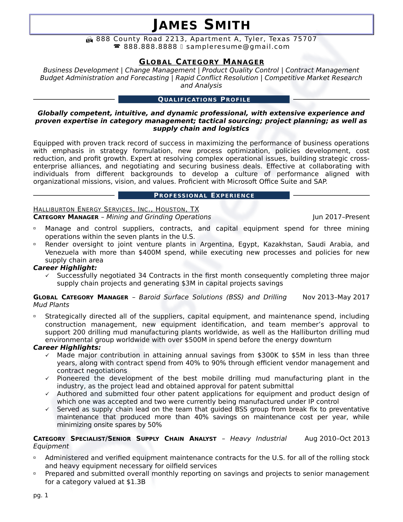 Sample Civilian and Federal Resumes Resume Valley