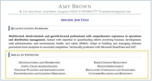 Amy Brown Areas Of Expertise Min Resume Valley