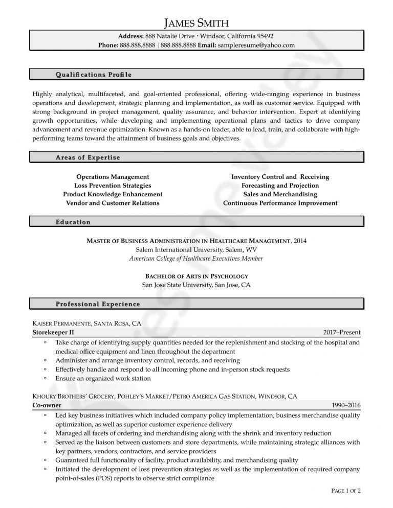 Sample Civilian and Federal Resumes Resume Valley